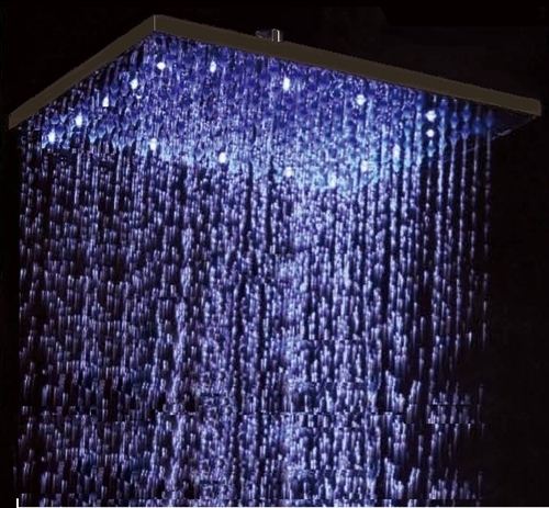 Fontana 16" Oil Rubbed Bronze Square Color Changing LED Rain Shower Head (Solid Brass)